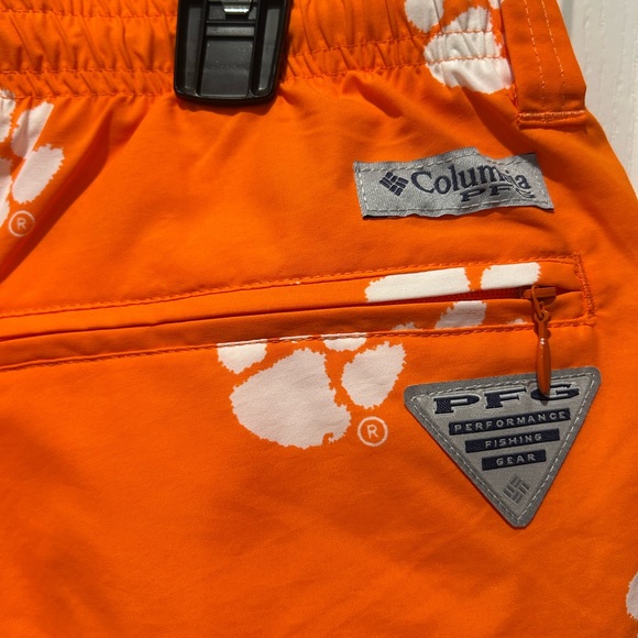 Columbia Orange Clemson Tigers Swim Shorts with White Paw Prints size XL NWT - Picture 9 of 9